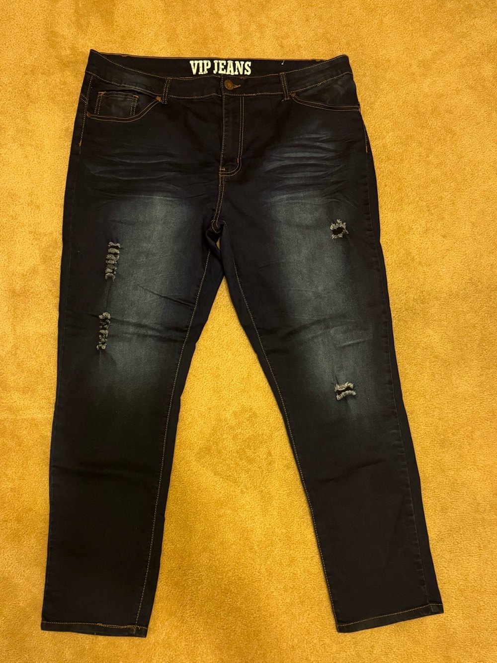 VIP Jeans Dark Wash Distressed Skinny Jeans